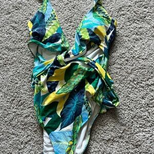 Aerie Leaf Print One-Piece Swimsuit